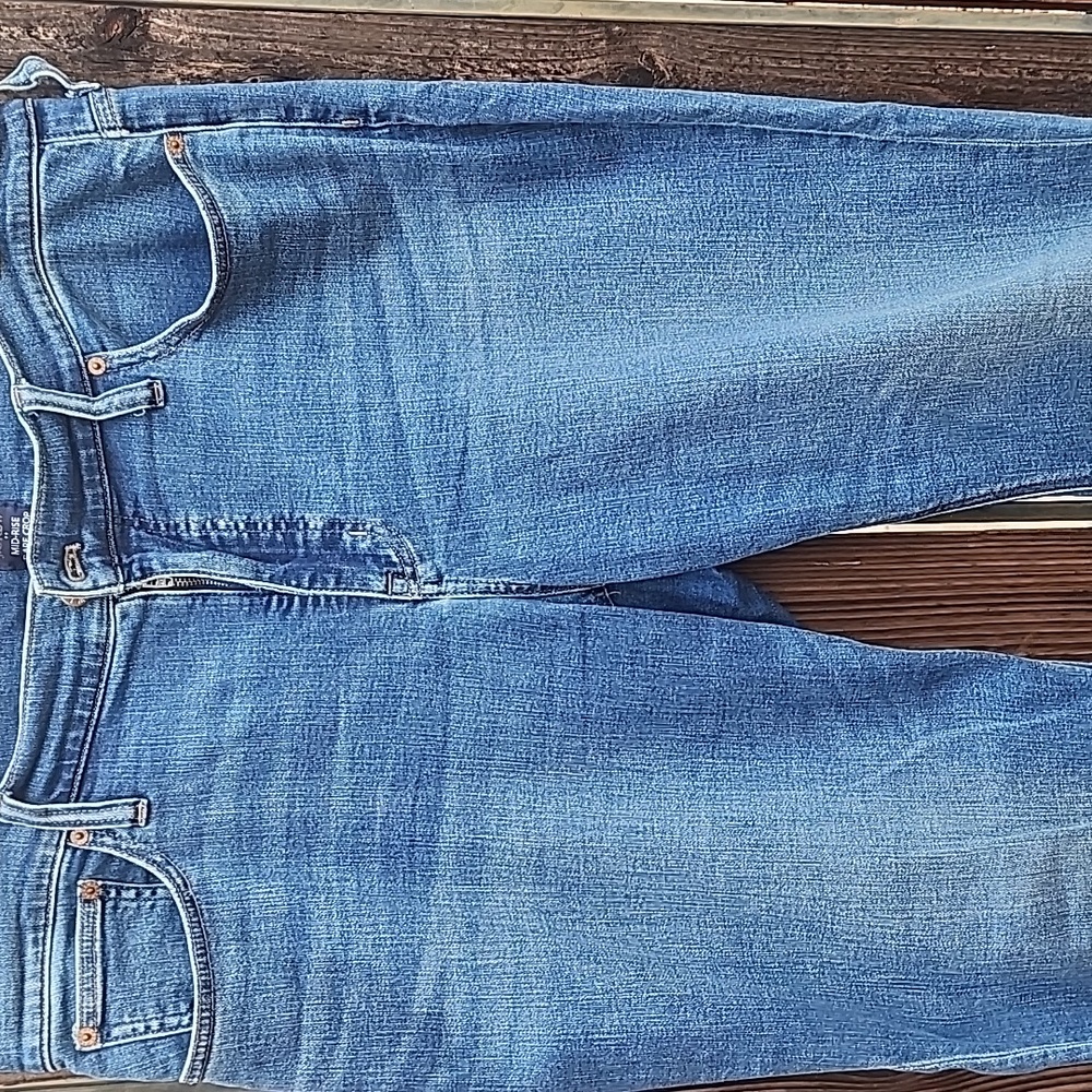 J CREW Mid Rise Flare Crop Jeans 34 Plus Size Ankle Stretch Waist 40" Inseam 25" - Picture 5 of 12
